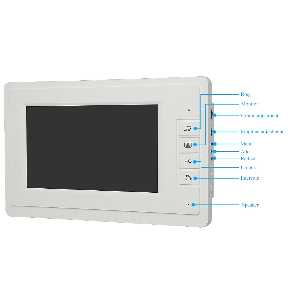 Sistema de intercomunicación de vídeo para apartamento, Monitor de 7 pulgadas, teléfono para puerta, cámara IR de aleación de aluminio para 2 hogares, timbre de vídeo, 2 unidades