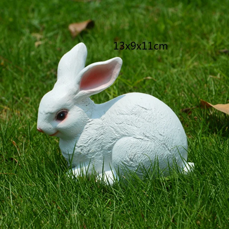 resin similation bunny rabbit model Figurines Miniature landscape DIY outdoor gardening sculpture home garden decoration a0137