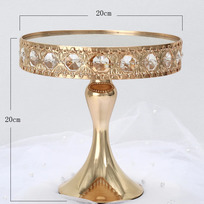 1pcs Gold Color Crystal  cake stand Wedding Dessert Tray  Cupcake Pan cake display table decoration Party