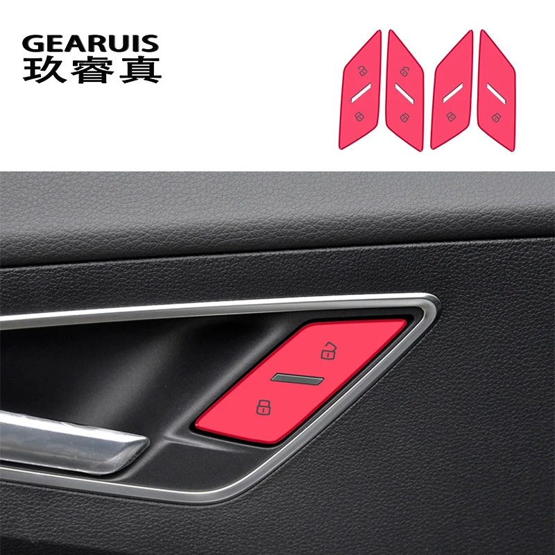 Car styling Door Lock Switch Cental Locking Buttons Covers Handle Key Stickers Trim for Audi Q2 Q2L Auto Interior Accessories