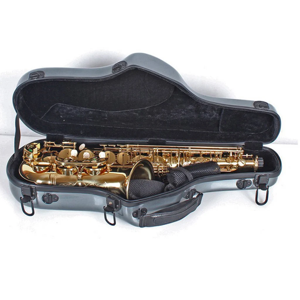 Saxophone Bag Hard Case Board Zipper with Adjustable Strap  For Alto Saxophone Tenor Saxophone Case Fiberglass Hardshell Saxopho