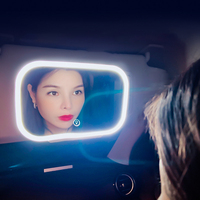 Universal Car Sun Visor Mirror With 600mAh Battery Makeup Baby Car Mirror Silver-plated Glass Rear View Mirror With LED Light