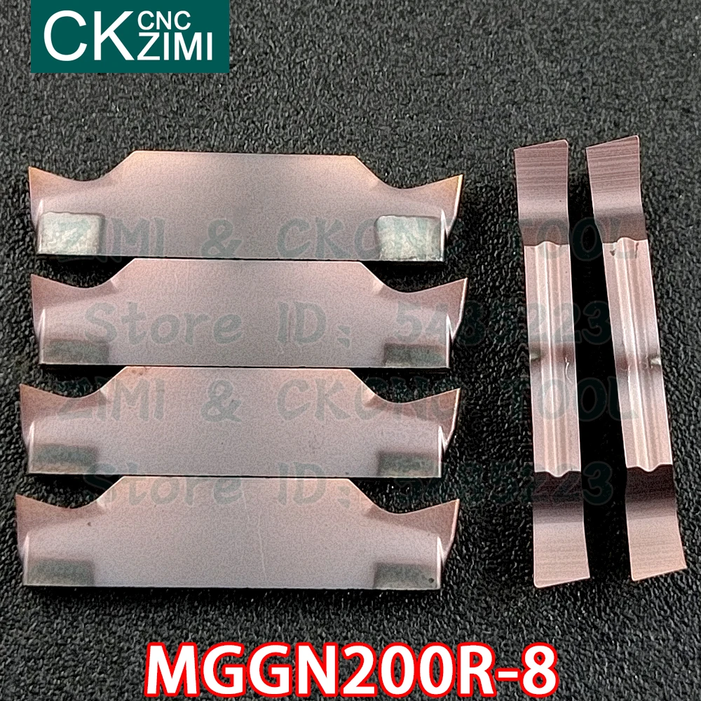 Ferramenta de ranhuramento para corte, ferramenta de metal de torno para aço inoxidável com 8 inserções de metal mggn 200r