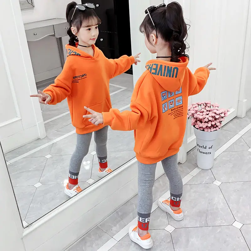 

2 Pieces Kids Clothes Girl Autumn Spring Sweatshirts Pull Sleeve Tracksuit 2- 13 Years Bape Hoodies Among Us Sportswear Sets