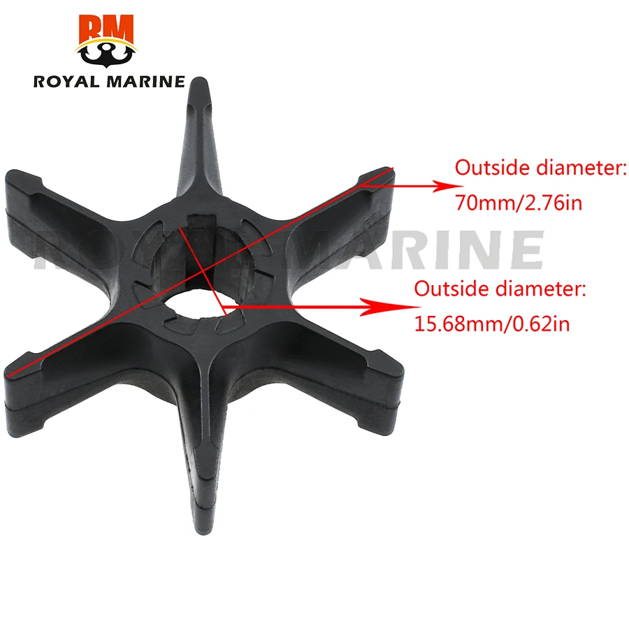 Water Pump Impeller 6F5-44352 for Yamaha 2 stroke 40HP Outboard engine parts 6F5-44352-00