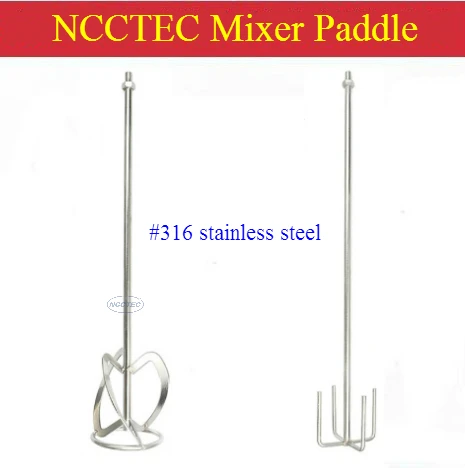 

#316 stainless steel Corrosion resistant NCCTEC paint mixer mixing paddle shaft for Corrosive items | length 28'' inch 700mm M14