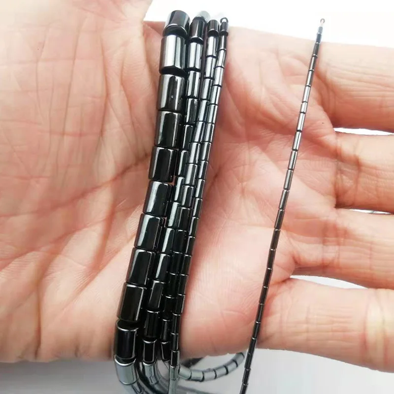 YHBZRET Cylinder Black Hematite Natural Stone spacer 1~8mm Loose beads For Jewelry making bracelets Necklace DIY accessories