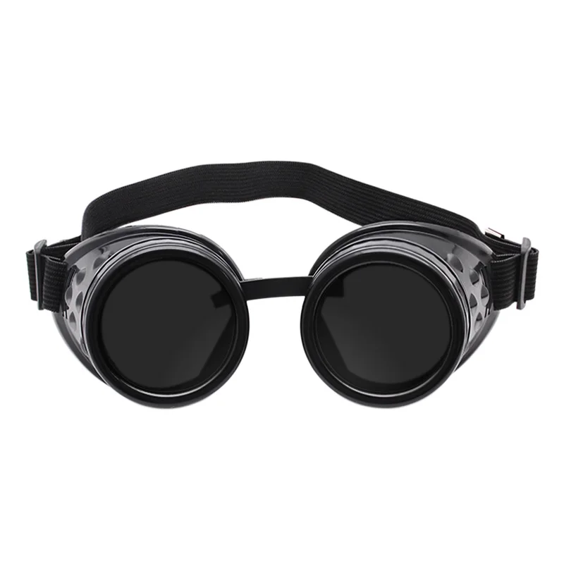 ROAOPP Retro Black Goggles Heavy Metal Steampunk Gothic Style Goggles Welder Glasses Welding Labor Protective Goggles