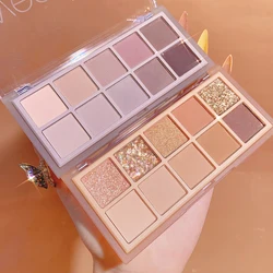 10 Colors Shimmering Eyeshadow Palette Waterproof Long Lasting Glitter Matt Earth Color Eye Shadow Make Up Palette Cosmetic