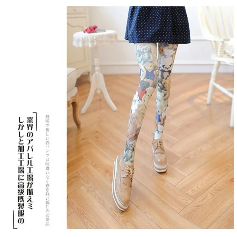 Anime Thigh High Sock Starry Sky Bear Lolita Cartoon Printing Stocking Cosplay Costumes Accessories TuiWa Fancy Socks Velvet