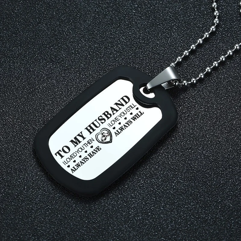 Vnox Personalize Dog Tag for Men Silicone Stainless Steel Pendant Custom Necklace for Him Valentines Day Promise Gift