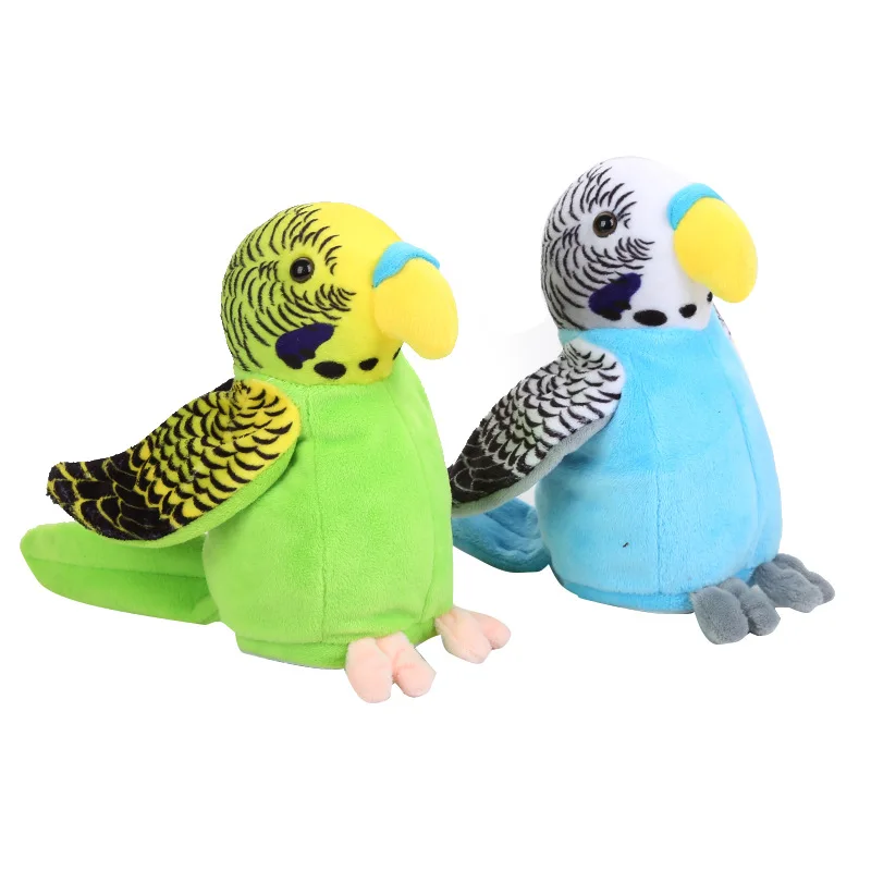 Cross Border New Style Electric Plush Toys Parrot Animated Recording Learn to Speak Parrot Twist Fan Wing Toy