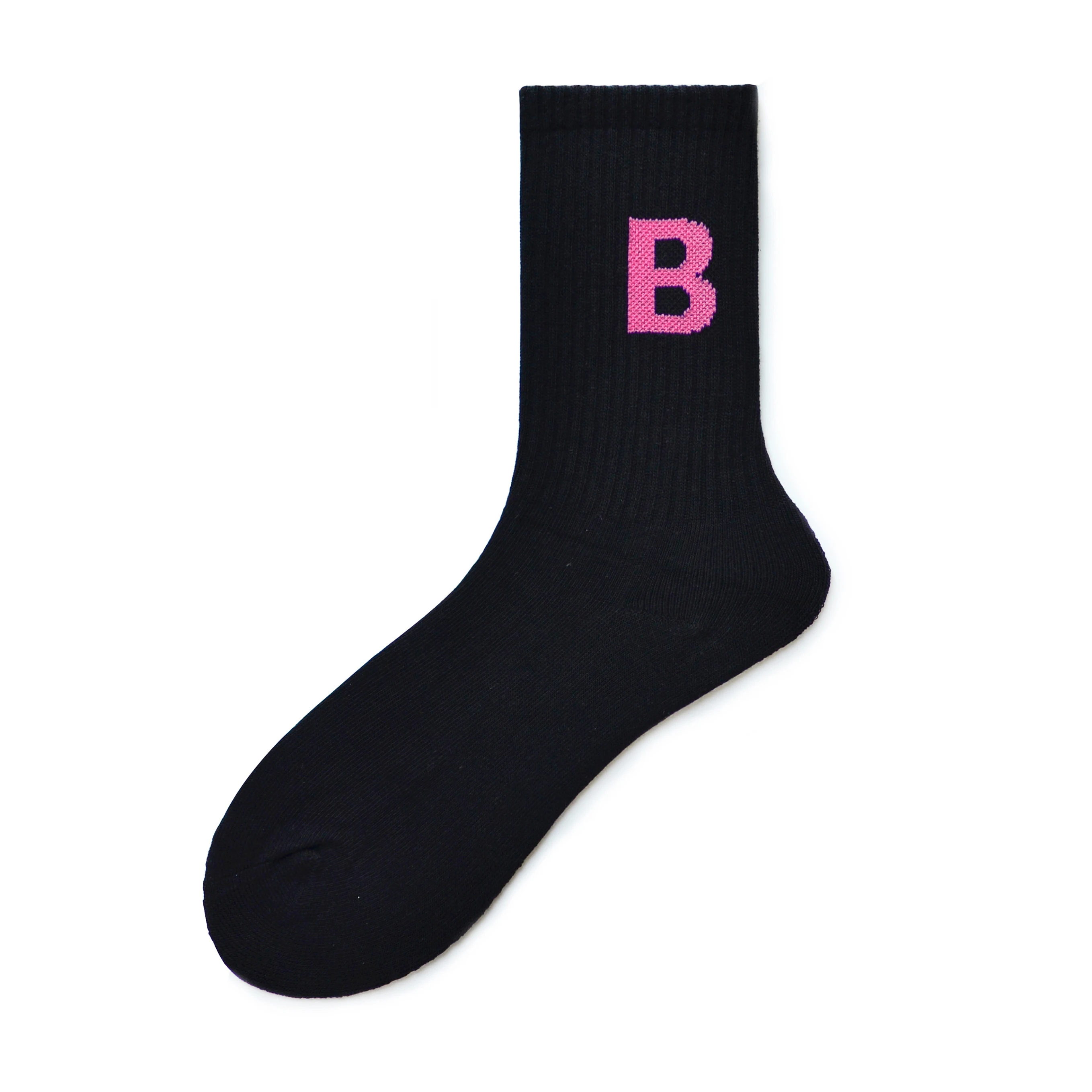 Chaussettes de sport en nylon en forme de cœur pour hommes, chaussettes de football à tube long, confortables, sexy, genci, à la mode, rose, noir, blanc, lettre, design unique