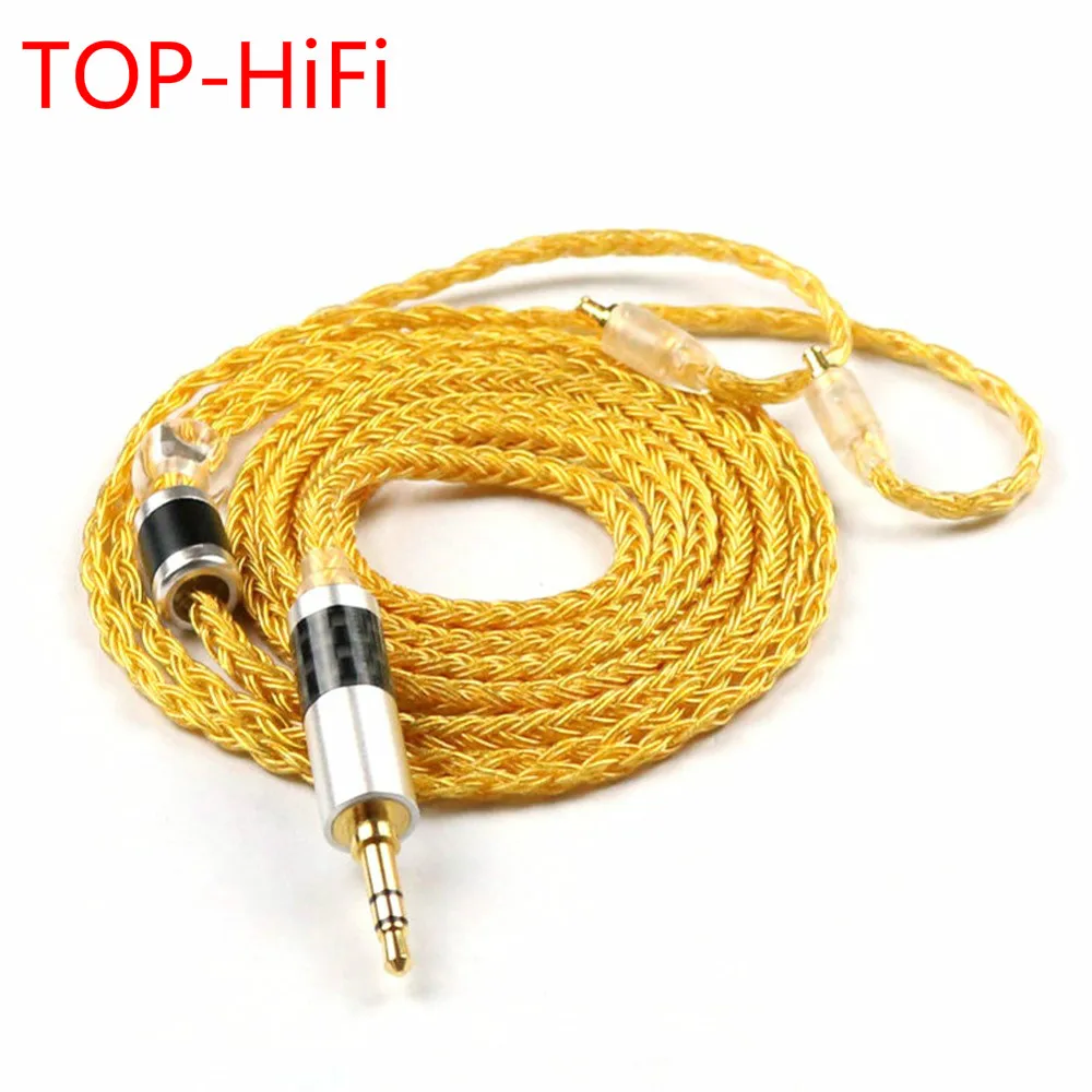 

TOP-HiFi 16Cores A2DC jack Cable 3.5mm Plug Upgrade Cable for CKR100 CKR90 CKS1100 LS50 E70 Headphones