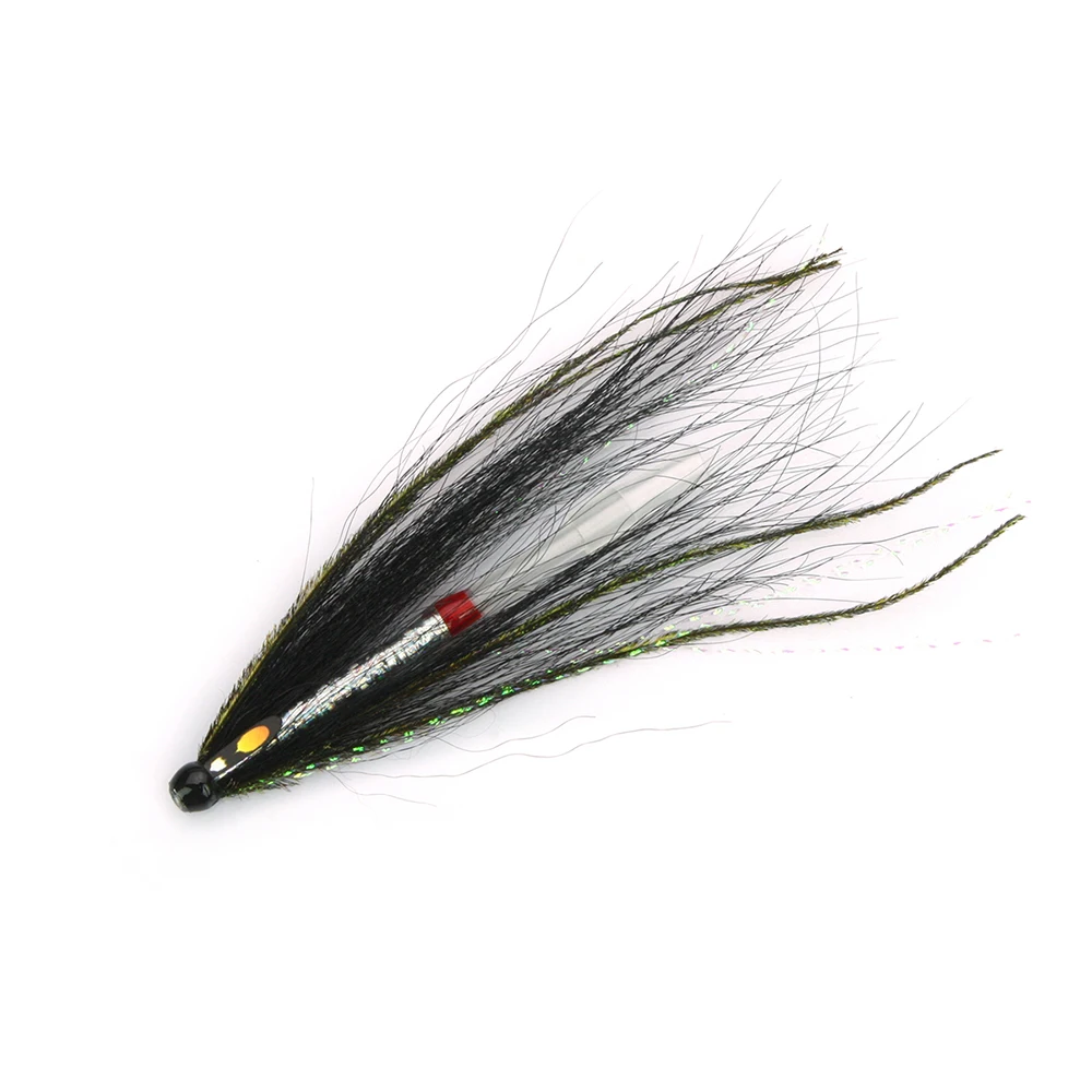 Black Nighthawk Tube Fly Salmon Fly Sea Trout Flies Plastic Tubes (8-pack)