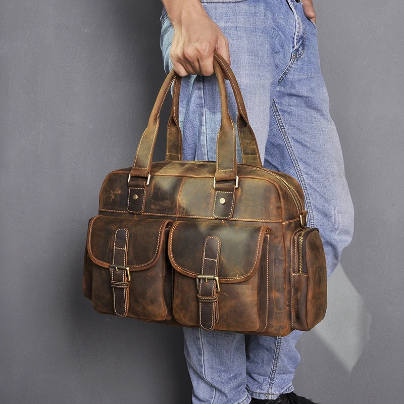 Hot Sale Design Leather Coffee Casual Fashion Men Briefcase Business Laptop Case Attache Messenger Bag Tote Bag For Men 061-c