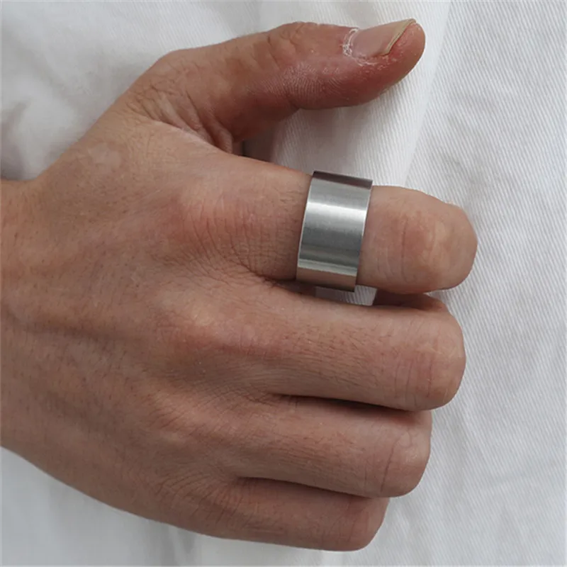 12mm Width Stainless Steel Ring For Men