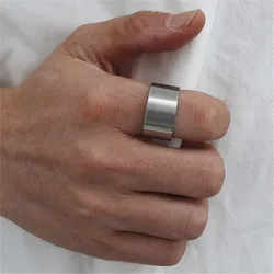 12mm Width Stainless Steel Ring For Men