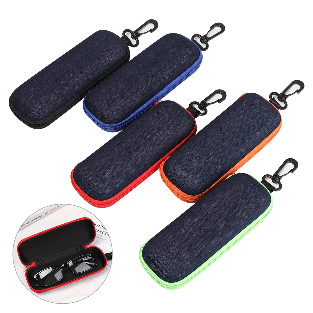 1PC Portable Eyewear Cases Cover Sunglasses Hard Case for Women Box Men Glasses Box with Lanyard Zipper Eyeglass Cases Protector