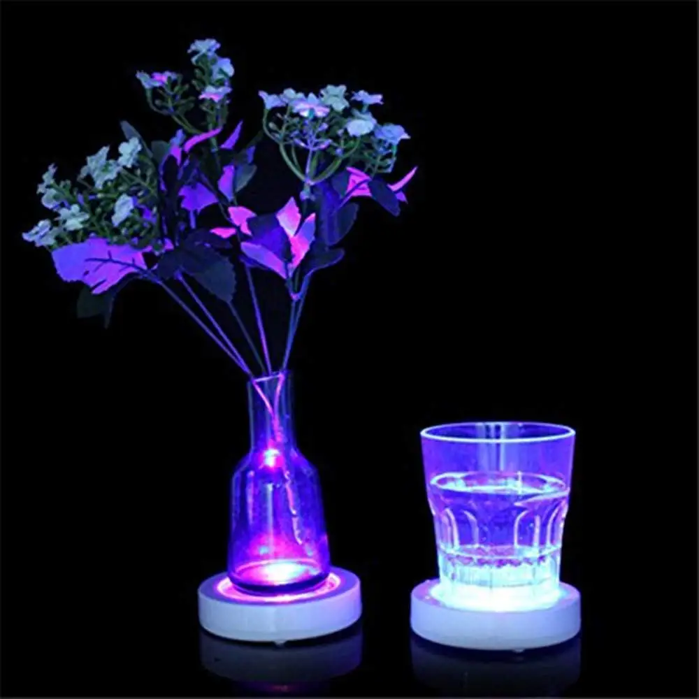 Super Bright Coaster Light LED Bottle Light Stickers Drink Cup Mat Lamp for Wedding Christmas Bar KTV Holiday Party Vase Decor