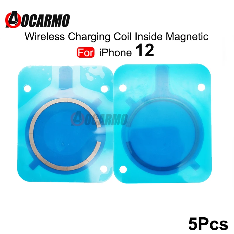 Aocarmo 5Pcs For iPhone 12 Wireless Charging Coil --Inside Magnetic Replacement Parts