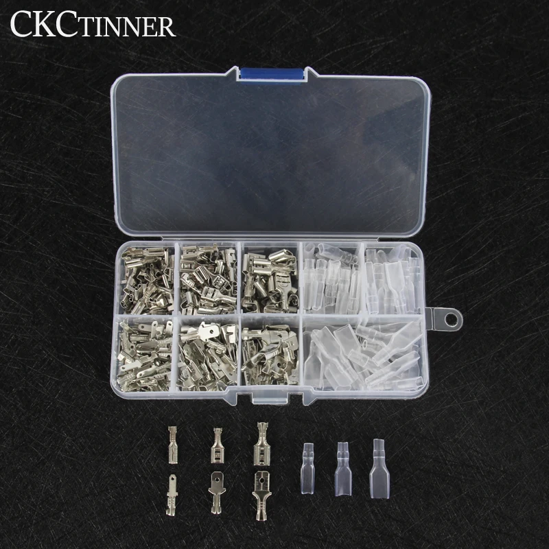 300PCS 2.8/4.8/6.3mm Crimp Terminals Insulated Seal Electrical Wire Connectors Crimp Terminal Connector Assortment Kit