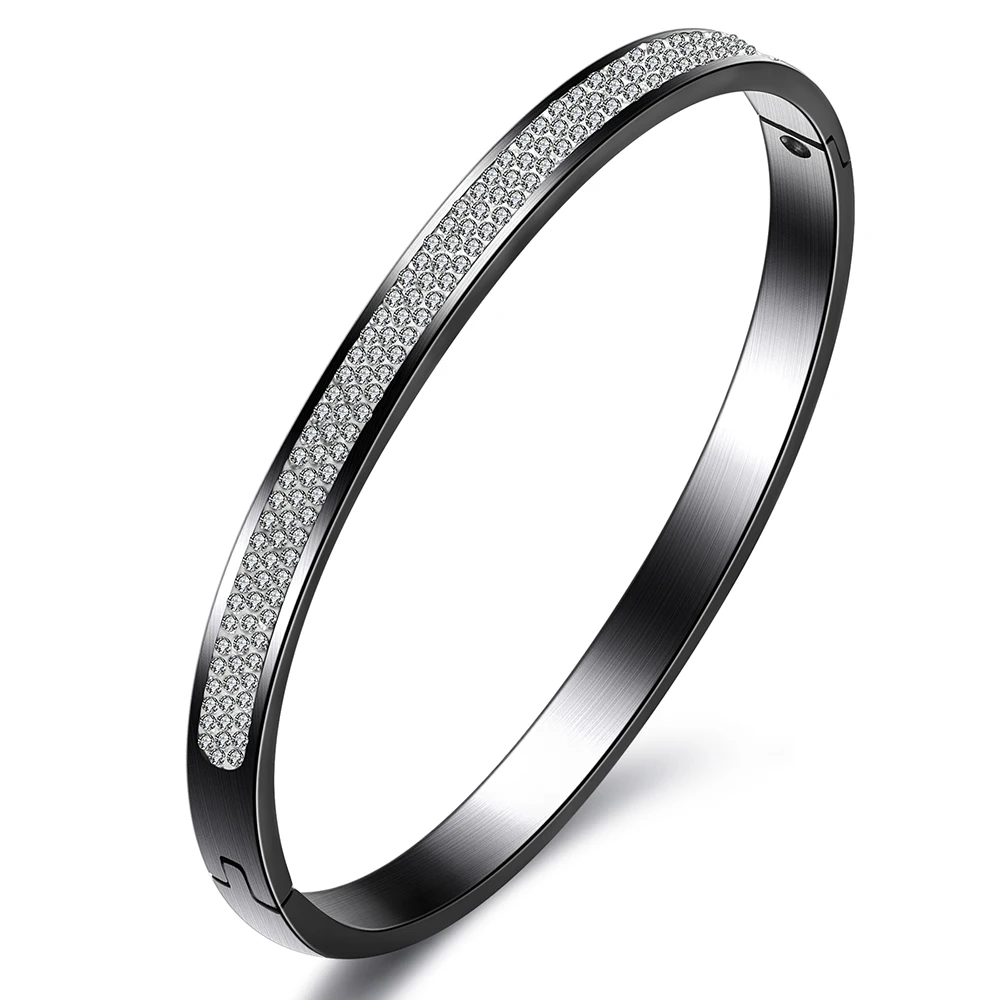 

Wholesale Stainless Steel Bangles Jewelry With Good CZ Crystal Beads Bangle