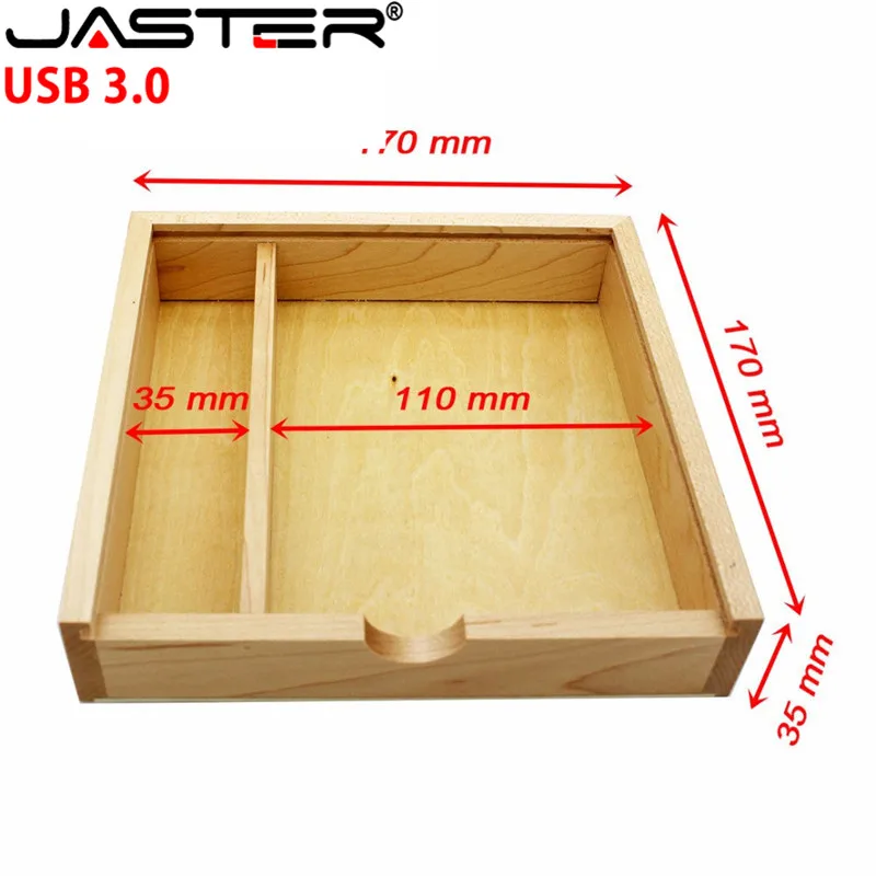 JASTER USB 3.0 FREE LOGO Maple Photo Album usb+Box flash drive Pendrive 4G 16GB 32GB 64GB Photography Wedding gift 170*170*35 mm