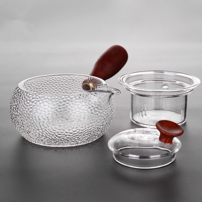 600Ml Japanese Style Teapot Clear Glass Wood Handle Pot Tea Maker Coffee Water Kettle Teaware Tool Decor