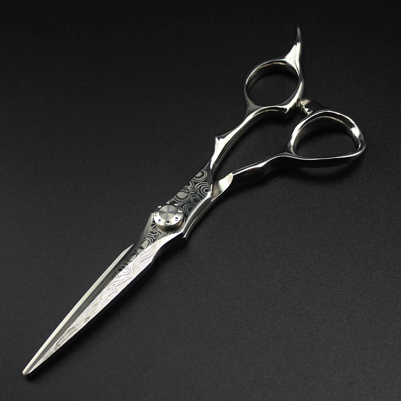 Customize logo/name 6 '' Damascus hair scissors haircut scissor thinning barber makas tool cutting shears hairdressingr scissors