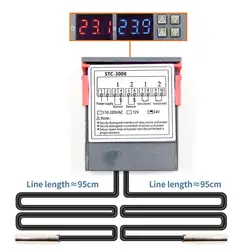 STC-3008 Dual Digitale Temperatuur Controller Twee Relais Thermostaat Thermoregulator 10A Verwarming Koeling 12V 24V 220V