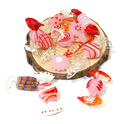 Custom Vintage Pink Murano Glass Sweets Candy Ornament Home Tabletop Christmas Decor Accessories Wedding Party Gifts For Girls