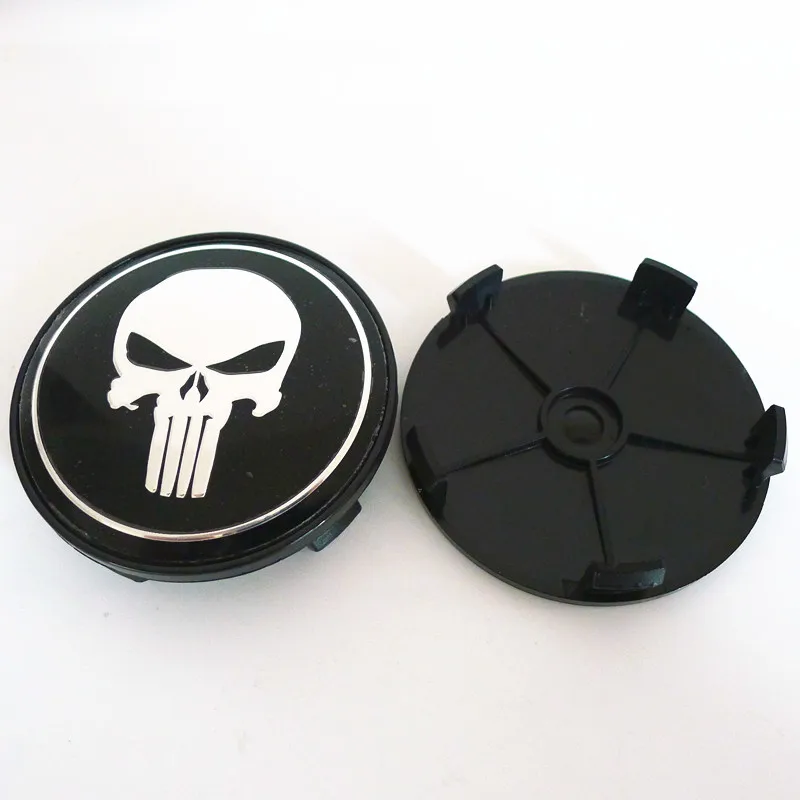 4pcs 68mm 64mm For Skull Car Wheel Center Hub Dust-proof Cap Cover 65mm Badge Emblem Sticker