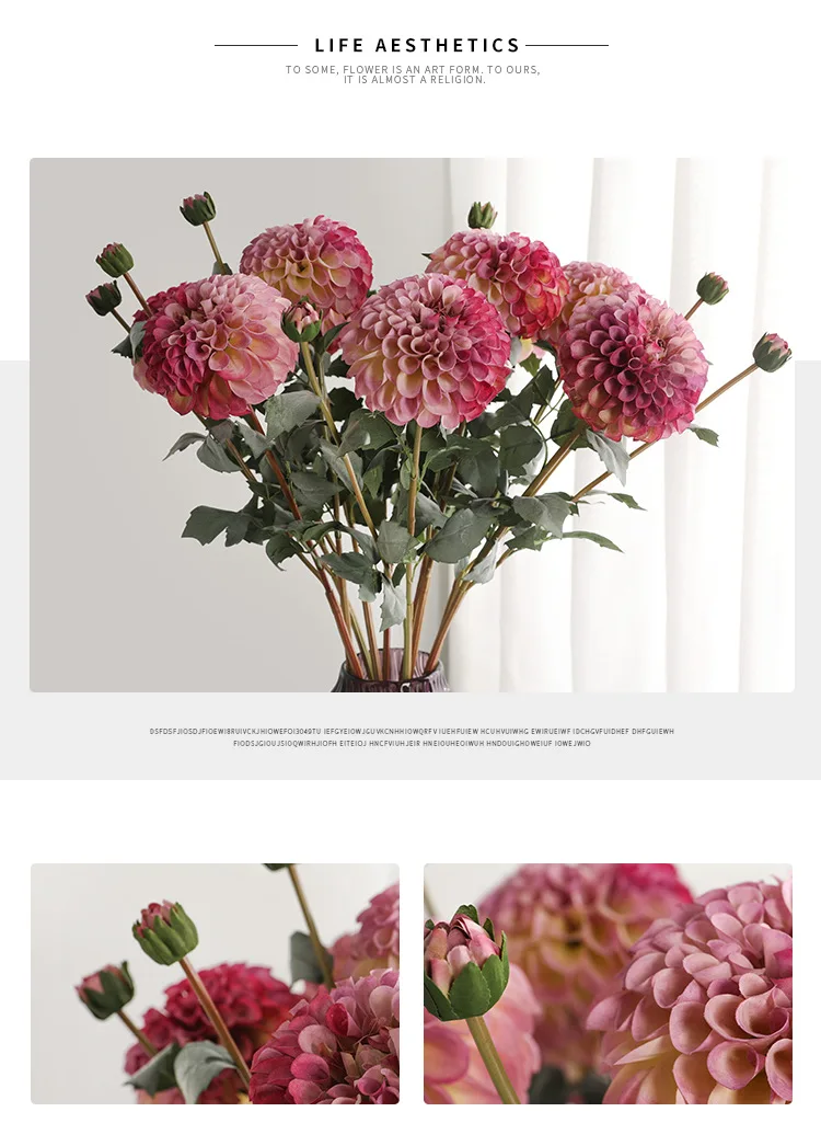 American Home Layout Simulation Autumn Daisy Fake Flower Studio Shooting Props Simulation 2 Oil Painting Dahlia