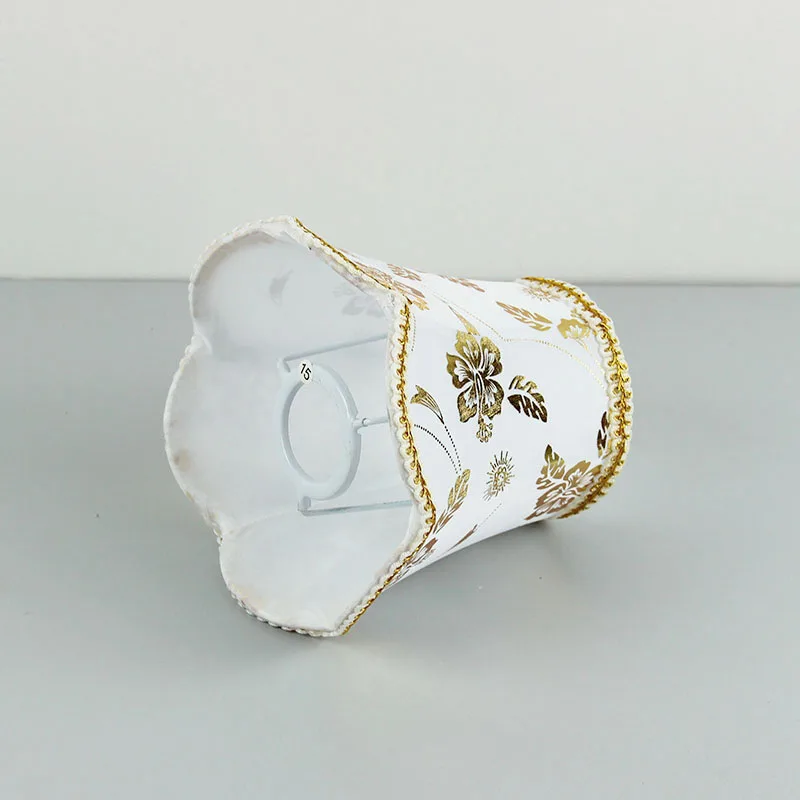 Chrome or Gold color small table lampshade, Fabric lamp shades covers for wall lamp, E27 hole 4.2cm