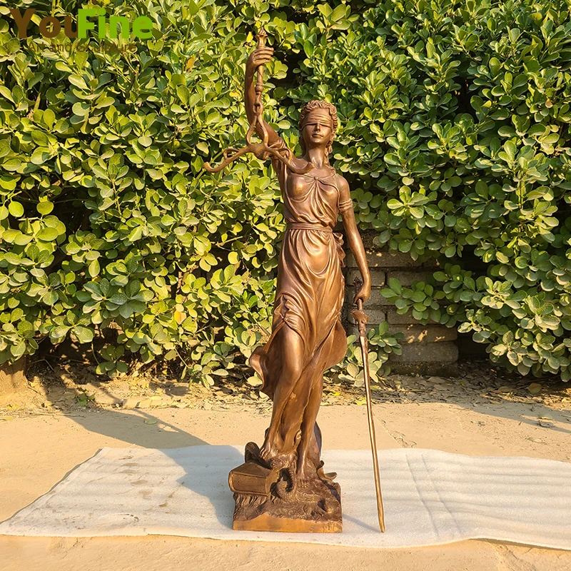 69cm Lady Justice Bronze Sculpture Greek Roman Goddess of Justice Sculpture Bronze Mythology Statue Artwork Home Decor Ornament