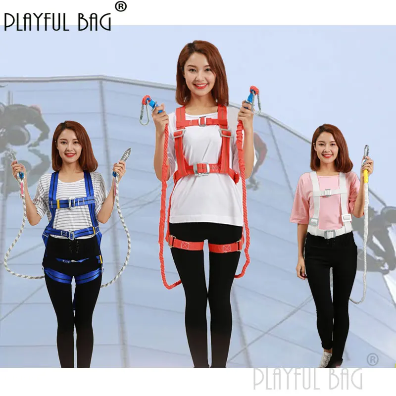 

PB Playful bag Safety belt for high work Air conditioning full body five point belt Wear resistant safety rope Fall protect ZL92