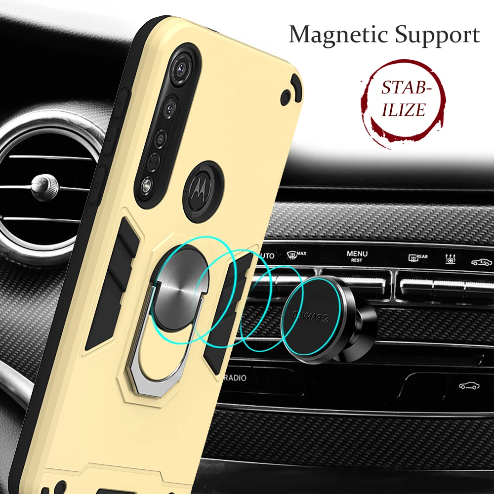 For Motorola Moto G8 Plus Case With Stand Ring shockproof Armor protective Back cover Case for Moto One Macro G8 Play G8Plus