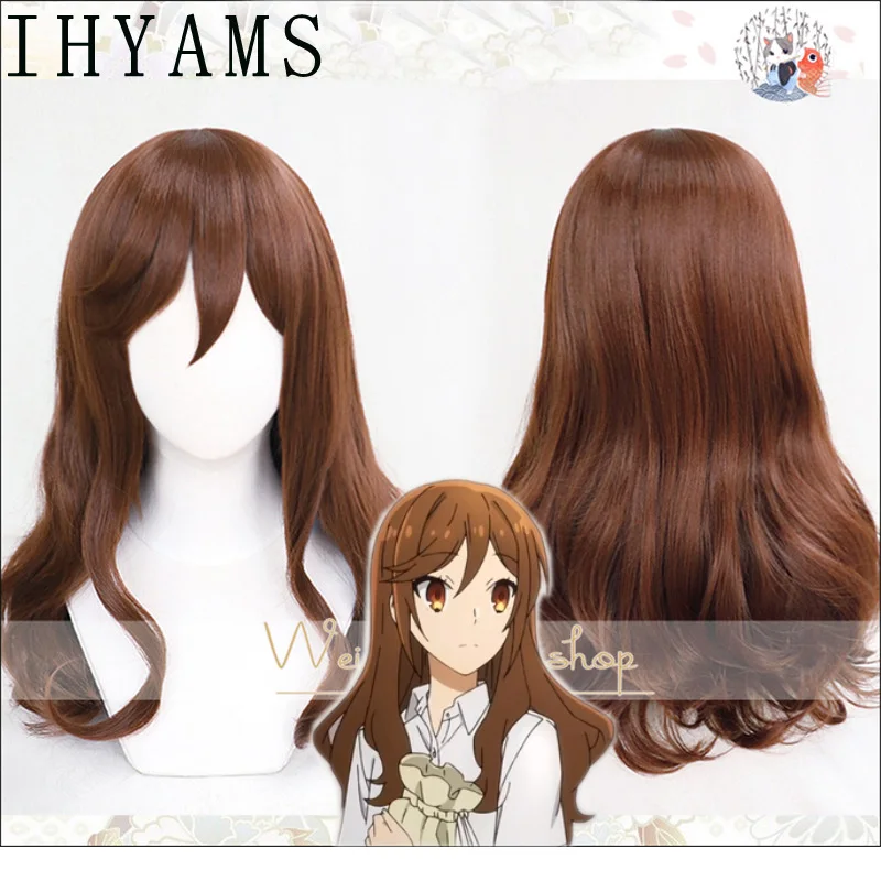 

New Hori Kyoko Kyouko Anime Hori-san to Miyamura-kun Horimiya Cosplay Long Brown Wig Heat Resistant Synthetic Hair + Wig Cap