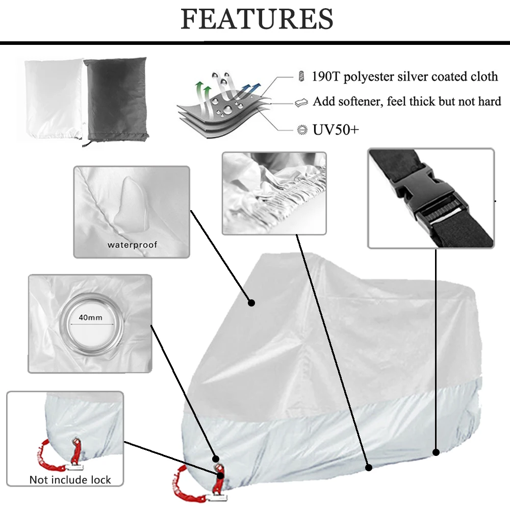 Motorcycle Cover Waterproof Rain Cover For BMW F850GS ADV F750GS GS 850 Adventure Dustproof UV Protective Outdoor F800GS F700GS