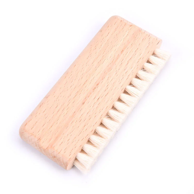 LP Vinyl Record Cleaning Brush Anti-static Goat Hair Wood Handle Brush Cleaner for Cd Player Turntable