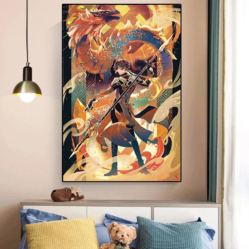 Game Poster Genshin Impact Canvas Painting Wall Art Decoration Print Mural for Living Room Sofa Background Home Decor Picture