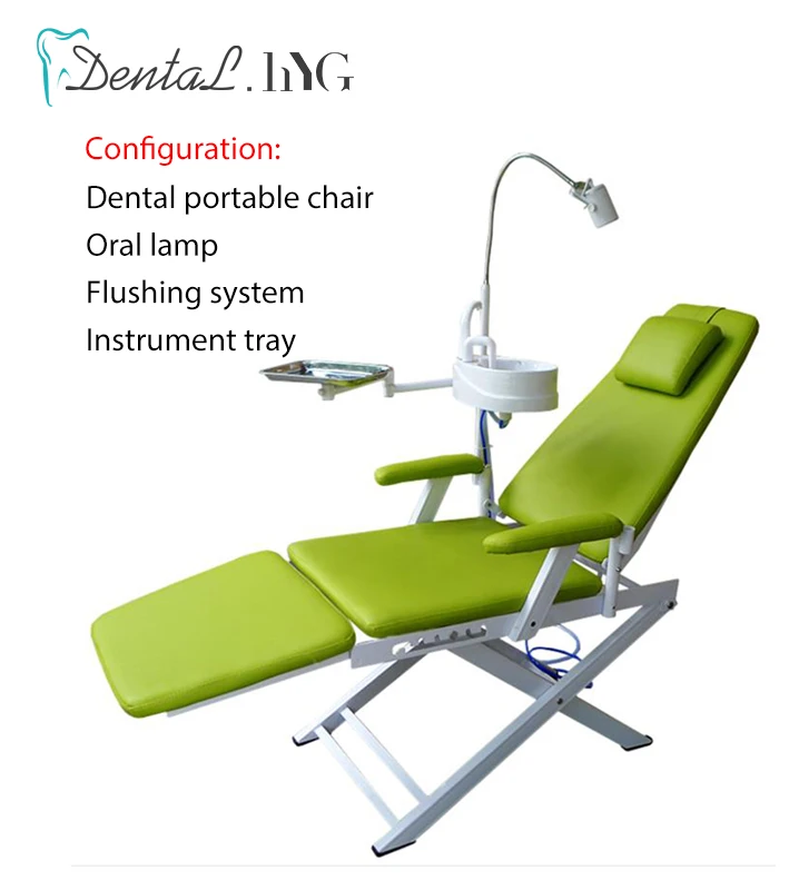 

Dental Folding Chair Portable Unit with Air Turbine Unit with LED Oral Light Lamp with Water Flushing Mobile