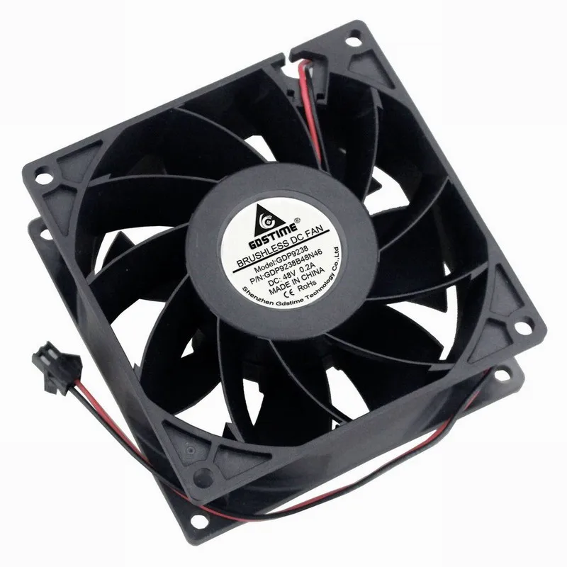 

2Pieces Gdstime 92mm 92x92x38mm DC 48V SM 2Pin 9238 Ball Bearing 9cm Server Inveter Axial Cooling Fan