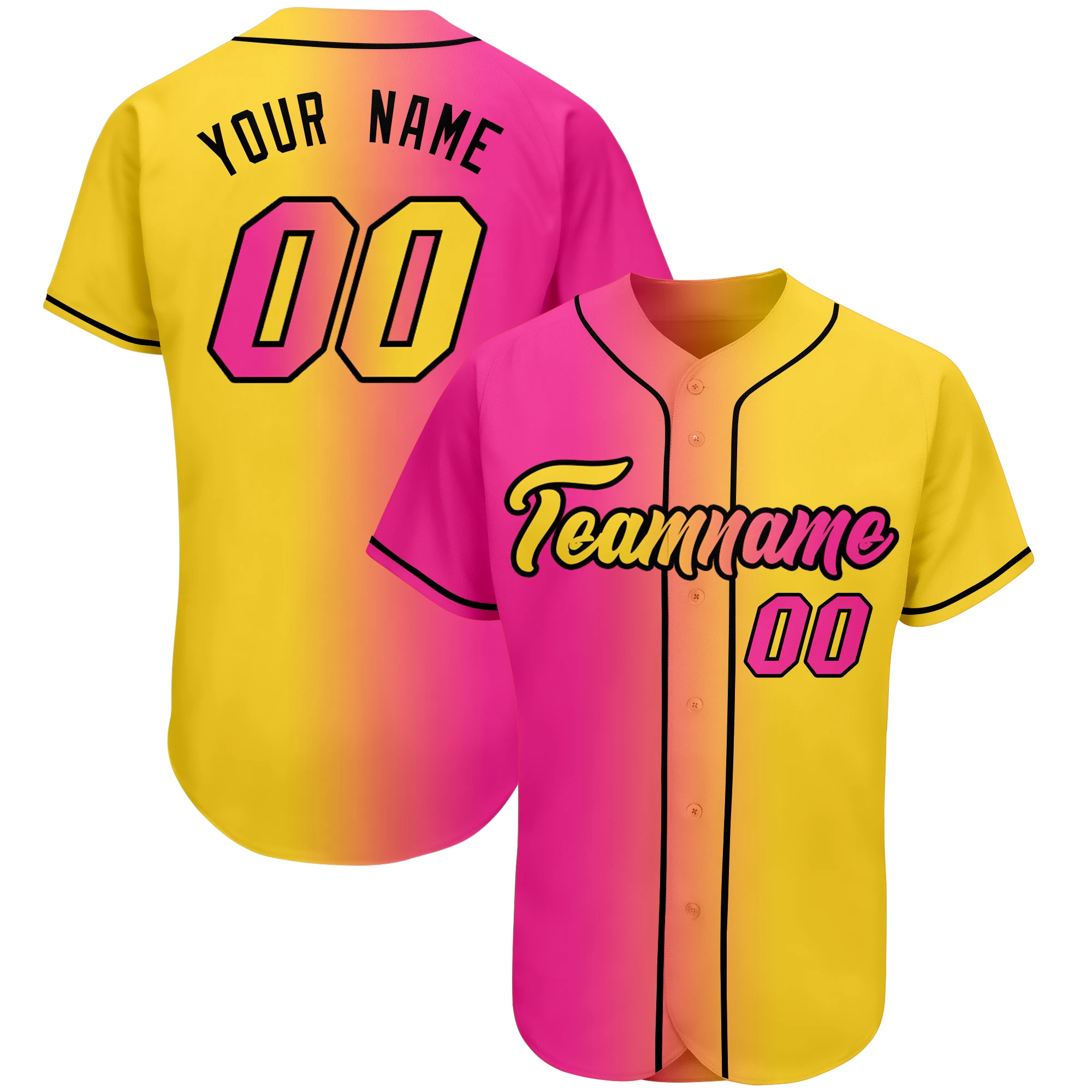 

Custom Baseball Jersey Gradient Printed Novel Shirt Professional Softball Competition Training Uniform New Fashion Male/Female