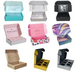 custom logo size printed mailer box recycled kraft folding box, corrugated shipping box printed logo gift clothing box