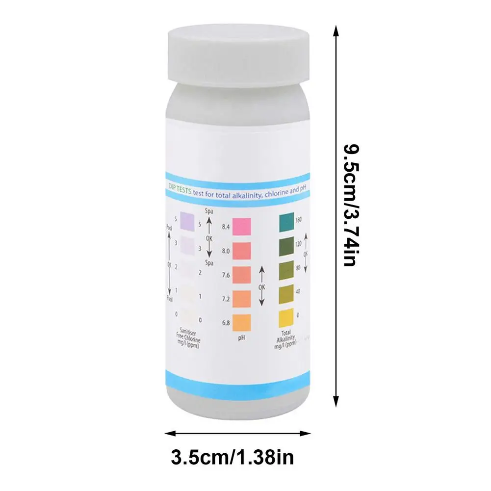 50 Strips Swimming Pool PH Test Paper 3 In 1 Multiple Water Hardness Swimming Pool Spa Chlorine Test Strips Dropshipping