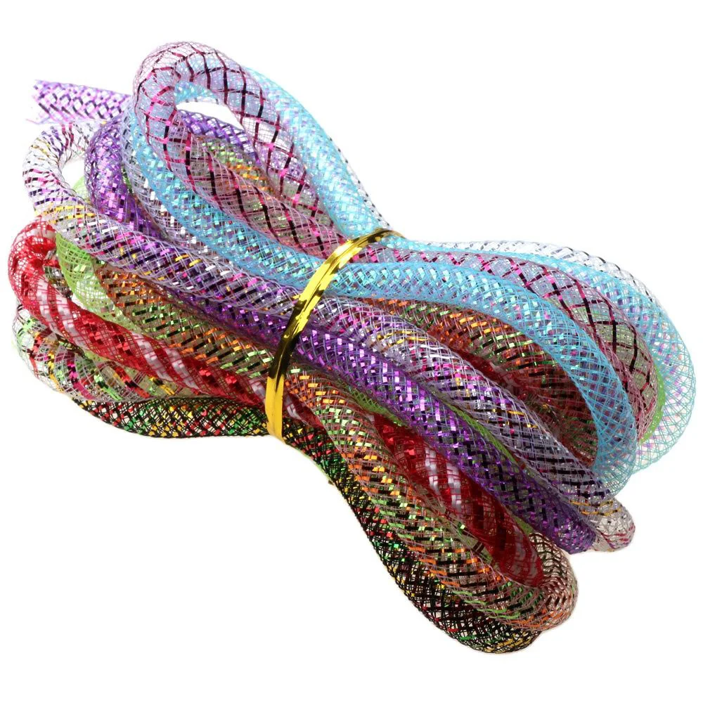 NEW 8MM 5M/10M Tinsel Mylar Piping Colorful Mesh Braid Tubular Fly Tying Minnow Body Flash DIY Bracelet Jewelry Marking