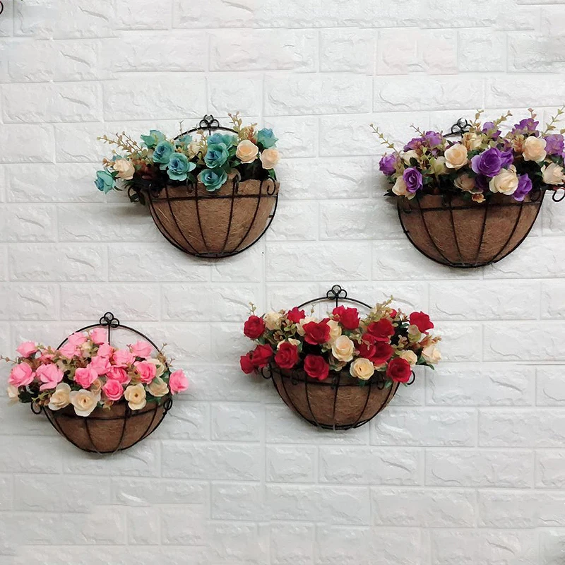 Plant hanging flower decoration indoor wall hanging flower plastic rattan living room home decoration imitation true and false