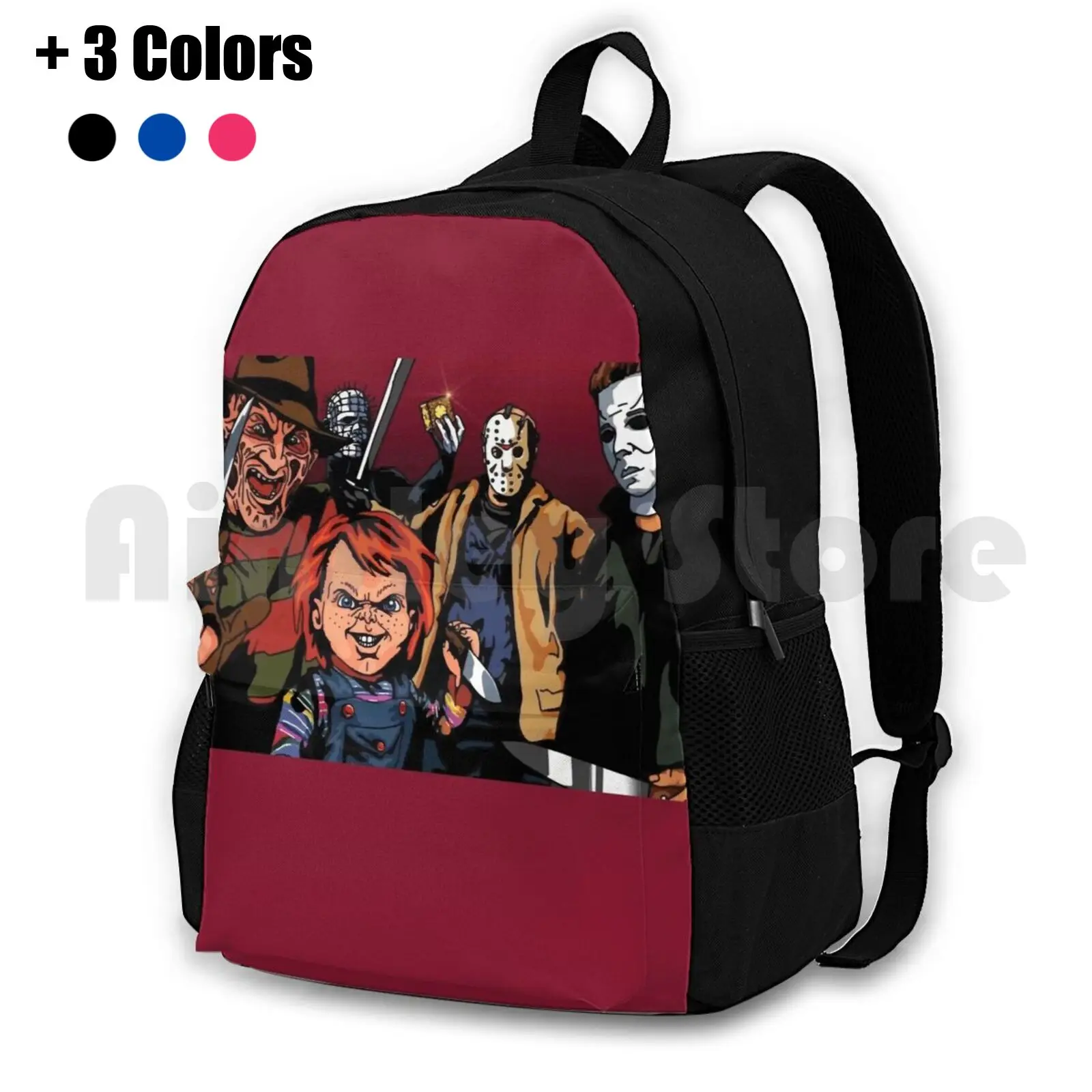 Boo Outdoor Hiking Backpack Riding Climbing Sports Bag Halloween Horror Jason Voorhees Chucky Pinhead Michael Movies Mashup